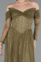 Abendkleid Lang Spitze Khaki ABU5945