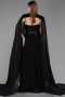 Abendkleid Lang Chiffon Schwarz ABU5931