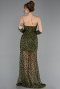 Abendkleid im Meerjungfrau-Stil Kurz Schuppig Khaki ABK2581