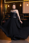 Abendkleid Lang Chiffon Schwarz ABU5917