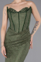 Khaki Abendkleid Spitze Lang ABU6148