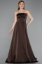 Abendkleid Lang Satin Braun ABU5932