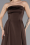 Abendkleid Lang Satin Braun ABU5932