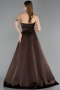 Abendkleid Lang Satin Braun ABU5932