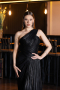 Abschlusskleid Lang Chiffon Schwarz ABU5946