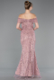 Puder Abendkleid Perlenbesetzt Lang ABU5694