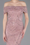 Puder Abendkleid Perlenbesetzt Lang ABU5694