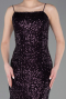 Abendkleid im Meerjungfrau-Stil Lang Violett dunkel ABU5939