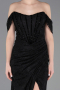Abendkleid Lang Spitze Schwarz ABU5973