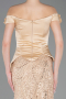 Gold Abendkleid Perlenbesetzt Lang ABU5616