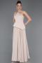 Beige Abendkleid Chiffon Lang ABU5681