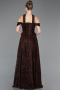 Abendkleid Lang Spitze Braun ABU5942