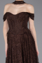 Abendkleid Lang Spitze Braun ABU5942