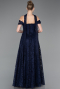 Abendkleid Lang Spitze Marineblau ABU5942