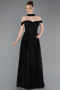 Abendkleid Lang Spitze Schwarz ABU5942