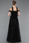 Abendkleid Lang Spitze Schwarz ABU5942