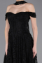 Abendkleid Lang Spitze Schwarz ABU5942