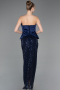Marineblau Abendkleid Schuppig Lang ABU5702