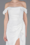 Abendkleid Lang Chiffon Weiß ABU5974