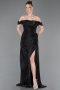 Abendkleid Lang Chiffon Schwarz ABU5974