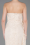 Abendkleid im Meerjungfrau-Stil Lang Spitze Beige ABU5975