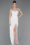 Weiß Abendkleid Spitze Lang ABU5770