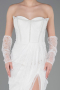 Weiß Abendkleid Spitze Lang ABU5770