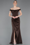 Abendkleid Lang Satin Braun ABU5976