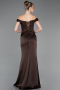 Abendkleid Lang Satin Braun ABU5976