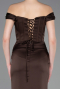 Abendkleid Lang Satin Braun ABU5976