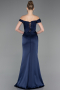 Abendkleid Lang Satin Marineblau ABU5976