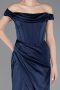 Abendkleid Lang Satin Marineblau ABU5976