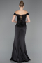 Abendkleid Lang Satin Schwarz ABU5976