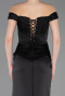 Abendkleid Lang Satin Schwarz ABU5976