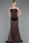 Abendkleid Lang Satin Braun ABU5944