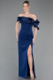 Marineblau Abendkleid Lang ABU4024