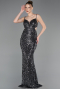 Abschlusskleid Lang Anthrazit ABU5980