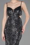 Abschlusskleid Lang Anthrazit ABU5980