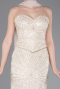 Abendkleid Lang Perlenbesetzt Beige ABU5983
