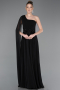 Abschlusskleid Lang Chiffon Schwarz ABU5984