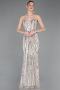 Abendkleid Lang Schuppig Beige ABU5978