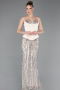 Abendkleid Lang Schuppig Beige ABU5978