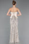 Abendkleid Lang Schuppig Beige ABU5978