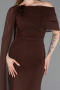 Braun Standesamtkleid Chiffon Lang ABU5418