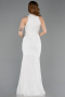 Abendkleid Lang Spitze Weiß ABU5987