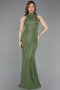 Abendkleid Lang Spitze Khaki ABU5987