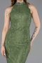 Abendkleid Lang Spitze Khaki ABU5987