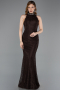 Abendkleid Lang Spitze Braun ABU5987