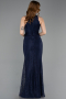 Abendkleid Lang Spitze Marineblau ABU5987