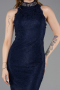 Abendkleid Lang Spitze Marineblau ABU5987